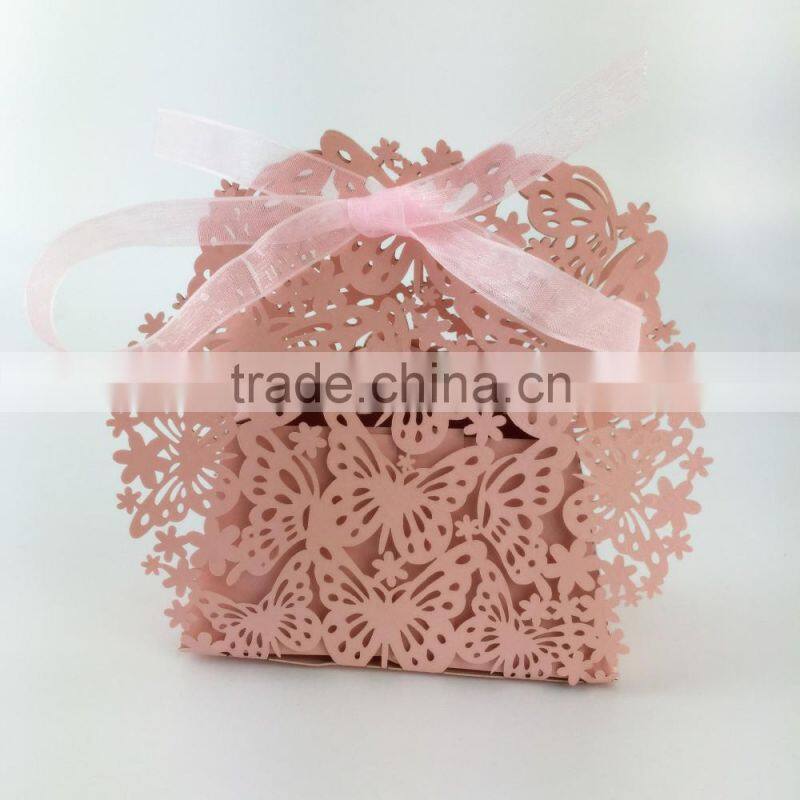 Customized foldable wedding invitation candy box romantic paper wedding box