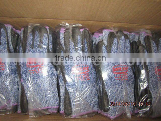 DDSAFETY 2017 Black PU Coated Cut Resistant Gloves