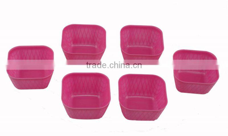 Square Shape Promotion Pantone color Plastic Ice Cream Bowl For Kids