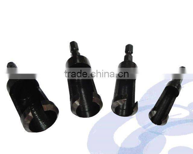 4 Piece High Quality Carbon Steel Plug Socket Cutter Set for Woodworking Tool