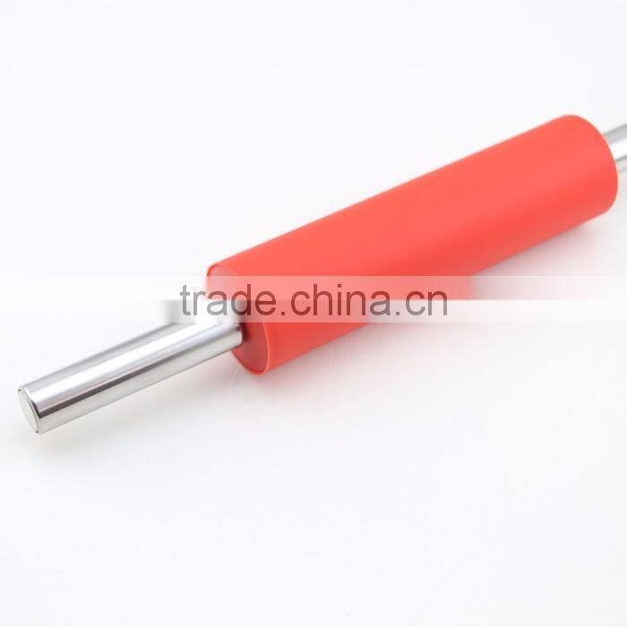 Stainless Steel Handle Silicone Cover Pastry Rolling Pin
