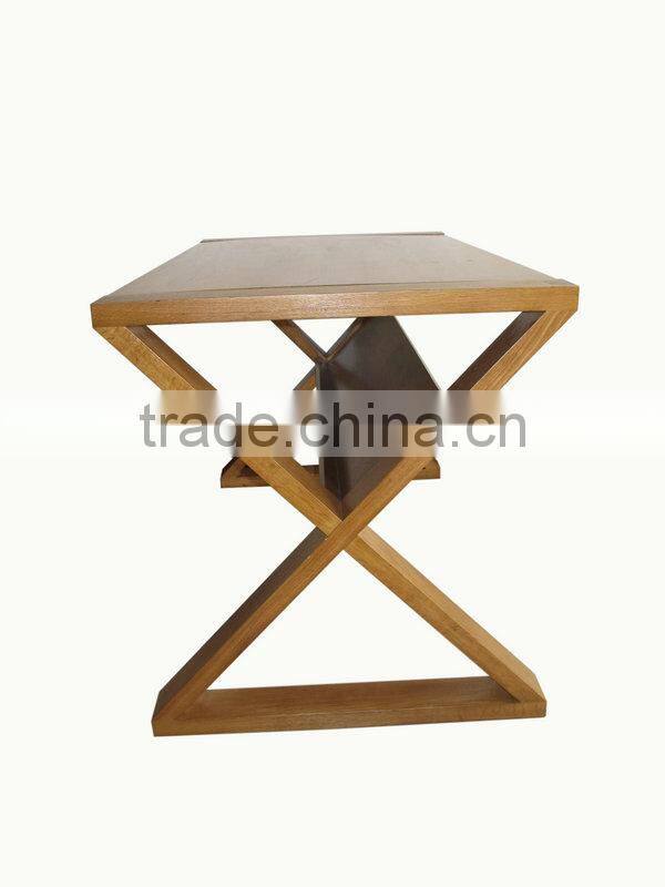 wood cross leg coffee table