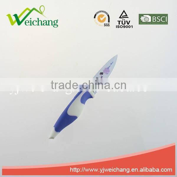 WCE567 5 pcs set Kitchen Knives artwork painting blade PP with TPR handle , hot sale, Wholesale