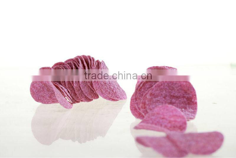 Stackable purple potato chips