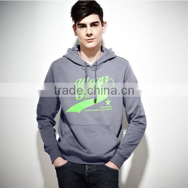 High Quality fancy style Cotton custom made grey color Hoodie for Man