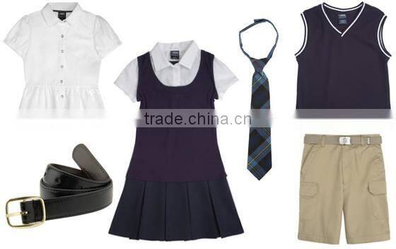 2017 Custom Logo wholesale cheap primary school uniform Skirt Suits