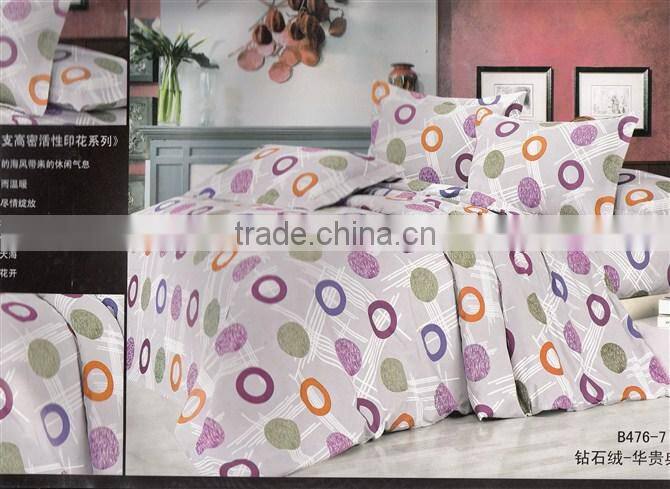 100%polyester digital printed elegant flower design diamond velvet luxury bedding set