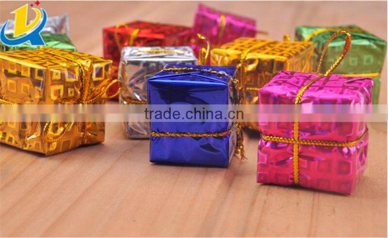 Newest design best quality colorful square Christmas small gift ornament