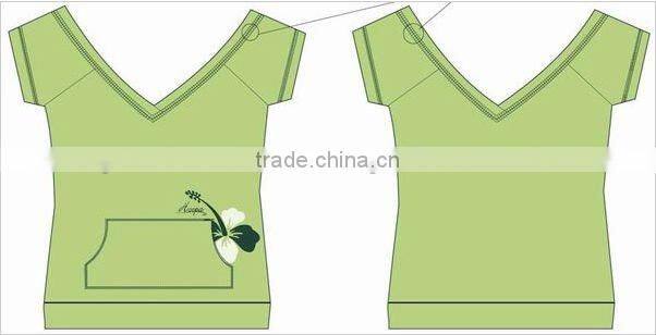 Women High Quality Cotton V-Neck T-Shirt