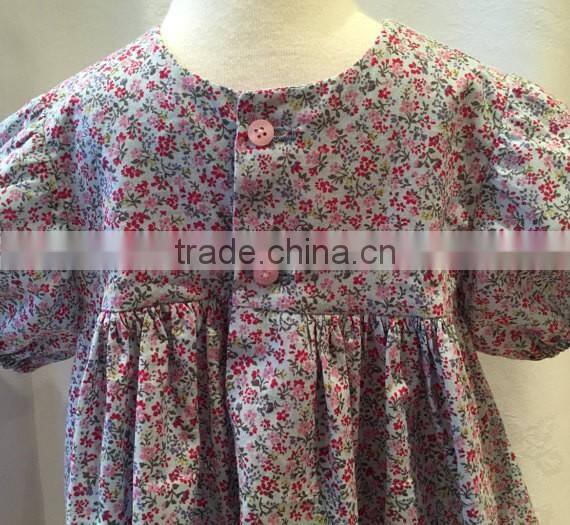 2017 wholesale kids beautiful model spain baby floral clothes frock dresses for baby wear
