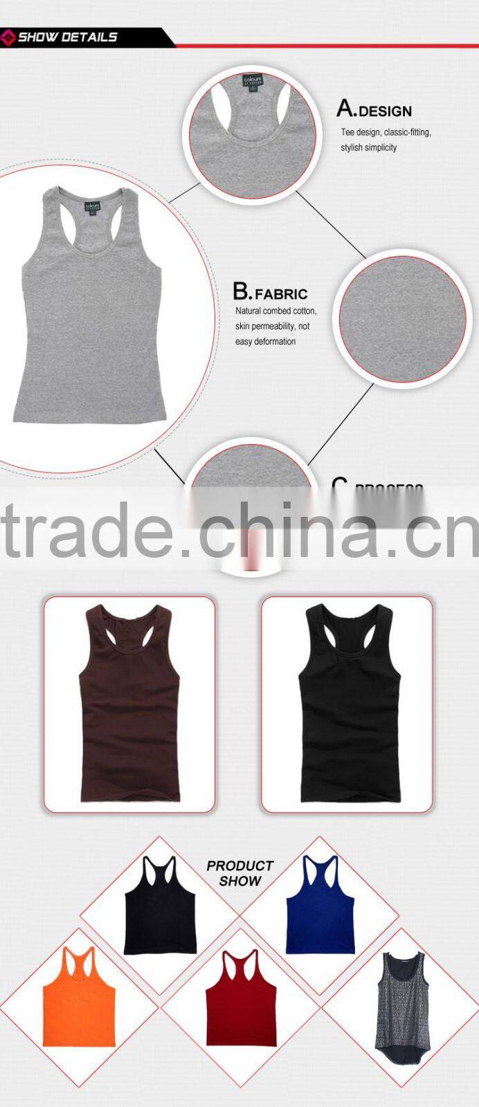 Best Selling Low Price Stringer Tank Top Wholesale Plain White Tank Top
