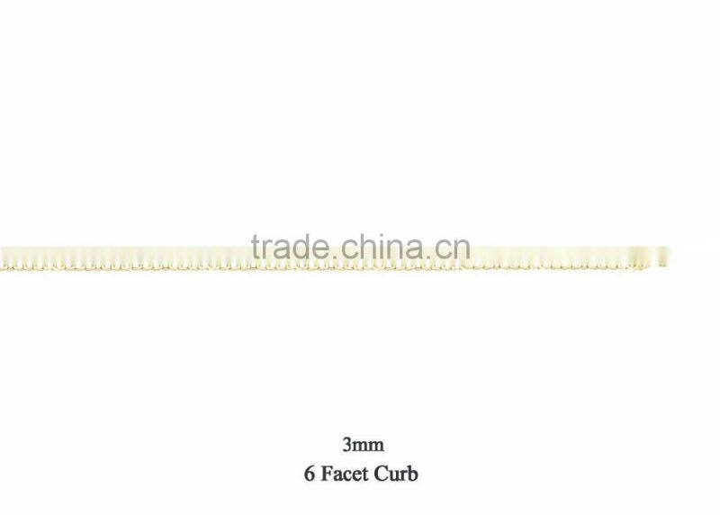 Gold Plated 6 Facet Curb Chain, 6 mm Curb Chain