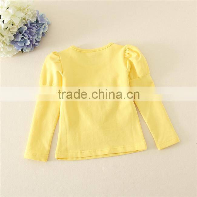 WHOLESALE GIRL'S UNDERSHIRT WITH embroidered heart, kids yellow winter undershirts for wholesale market