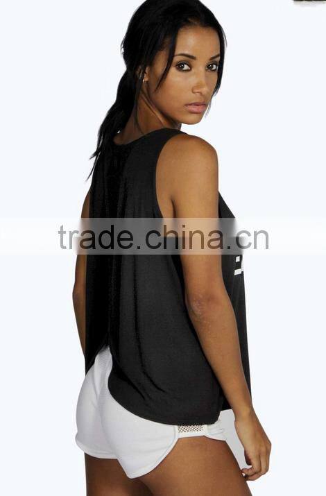 custom running tank top cheap loose pattern printed tank top