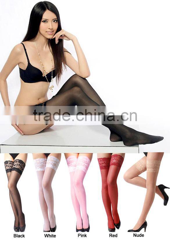 Women's Sexy Lace Top Silicone Stay Up Mature Stockings SV001134