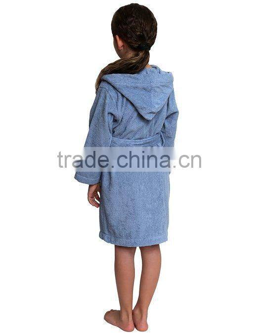 100% cotton custom children hooded bathrobe