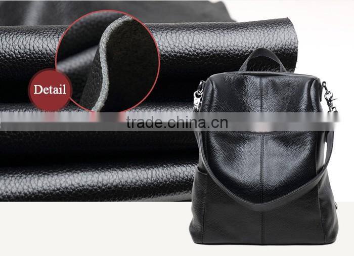 Black women waterproof pattern custom leather backpack wholesale