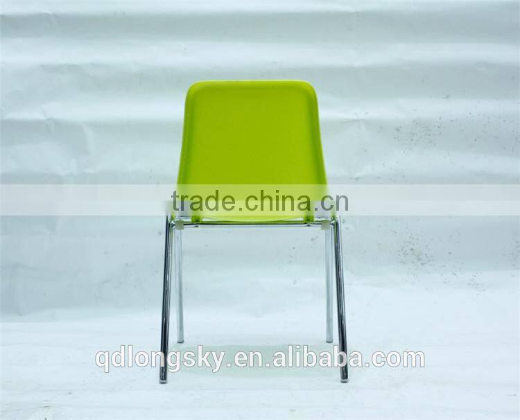 LS-4004 new plastic school chair with steel frame PP cheap plastic restaurant chair