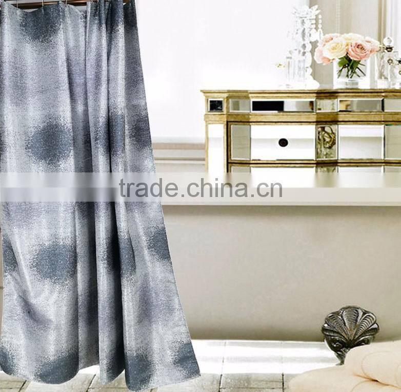 Silvery Gray Waterproof Polyester Nautical Shower Curtains For Bathroom