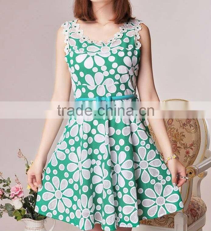 Nice Flower Printing Prom Skirt Summer Dresses