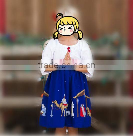 Factory price direct selling girl summer printing revolving skirt fashion girl dresses