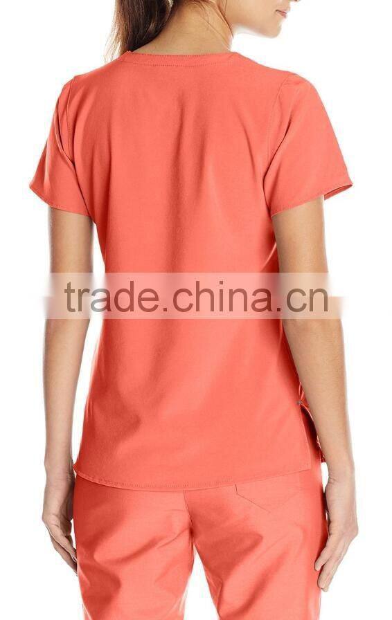 women's V-neck scrub top staff nurse uniform