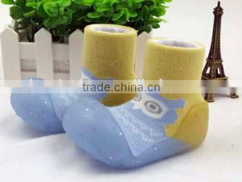 Anti-slide TPR sole baby socks, cotton sock shoes for baby