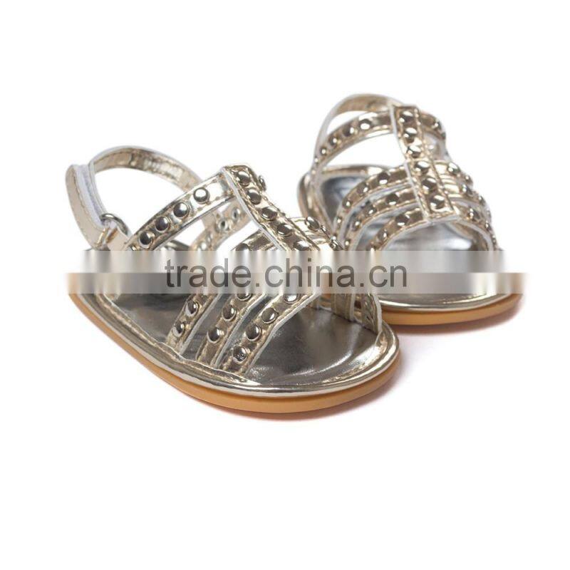 Rivet artificial leather sandals for baby girl, fashion baby sandals