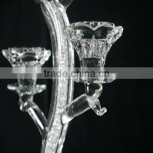 New Design K9 Crystal Candle Holder,3Tips Crystal Votive Candle Holder For Wedding Or Home Decoration
