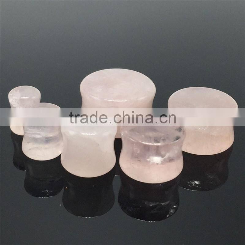 Bulk Rose Quartz High Polished Organic Stone Ear Expander Stone Ear Stretcher