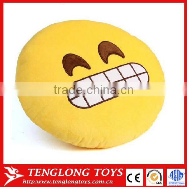 EN71 Approval plush inflatable decorative round shape throw pillow