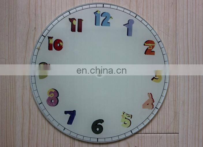Sublimation round shape blank smooth surface tempered glass clock face
