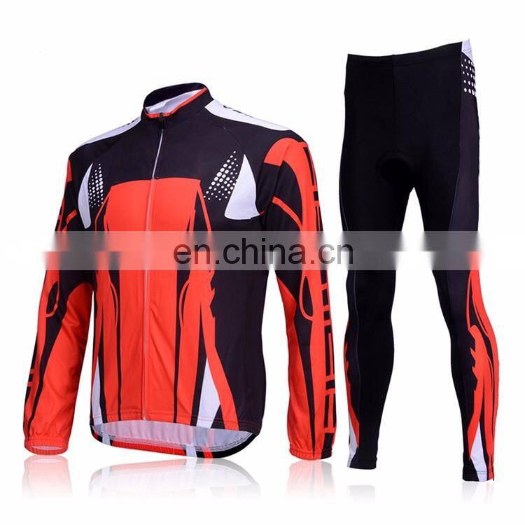 2017 pro team men's winter comfortable breathable long sleeve custom cycling clothing