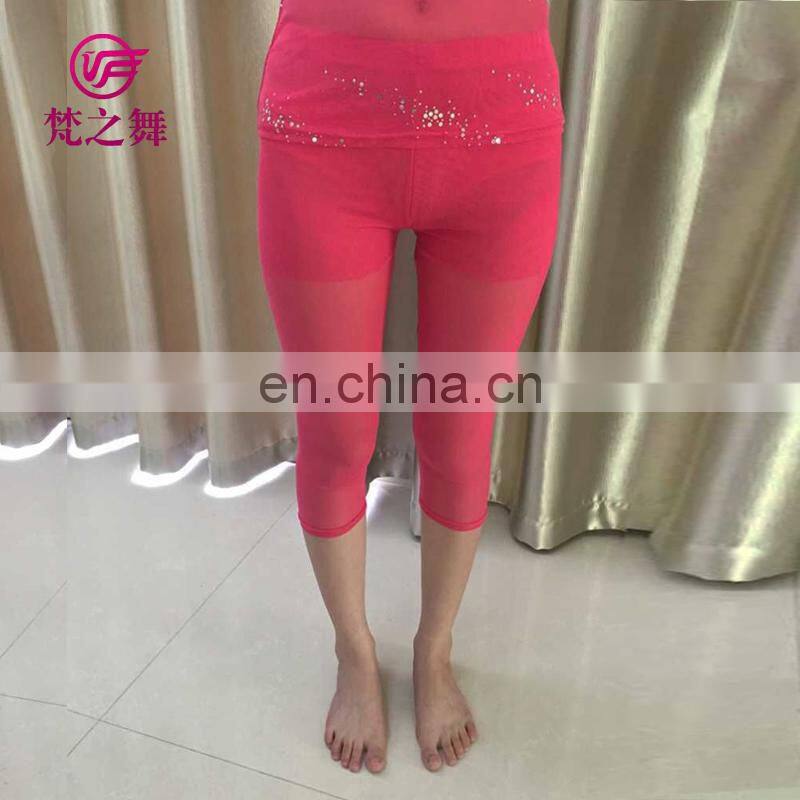 Fashion top quality water yarn cropped dance trousers pant for women K-4038