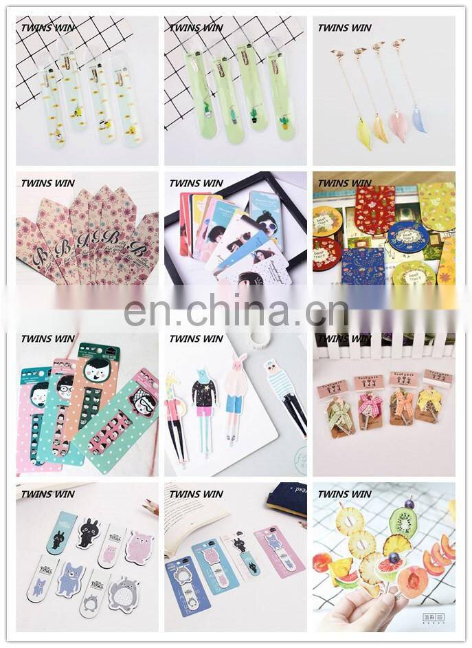 Business Gift Use import office school stationery and Customized cartoon book mark paper marks with high quality