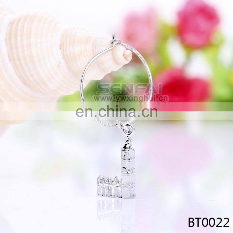 bulk engraved wine glass charms Wedding lead & nickel free glass wine charm