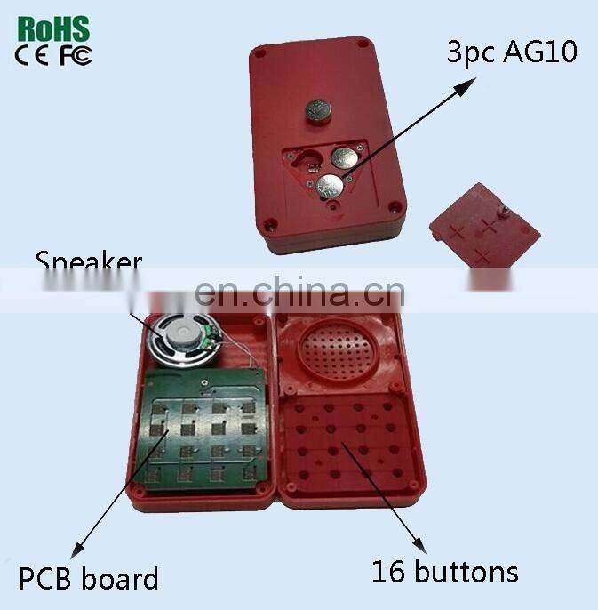 Customized 16 buttons plush baby speaker white noise