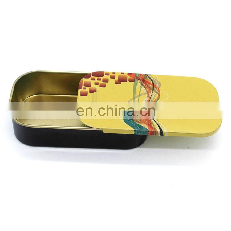 slide top metal tin box /sliding lid metal box for candy wholesale