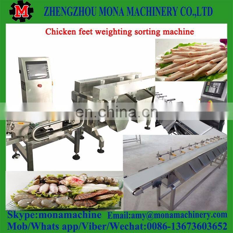 automatic weight sorting /grading machine fo chicken parts / chicken drumstick/ chicken feet