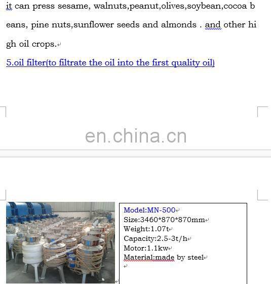 Large Capacity Automatic Spiral Oil Presswith Vaccum Filter Integrated Oil Refining Machinery