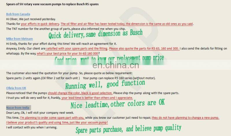 Promotion EVP brand replace busch series vacuum pump air filter and blade used in rotary vane pump