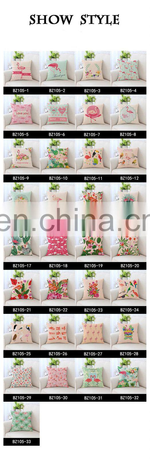 i@home Flamingo cartoon printing lumbar back pillow cushion cover for sofa