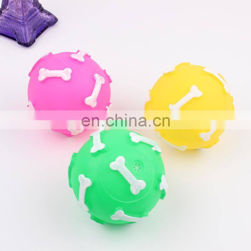 Pet Puppy Vinyl Donut Bone Chew Squeak Toy For Dogs