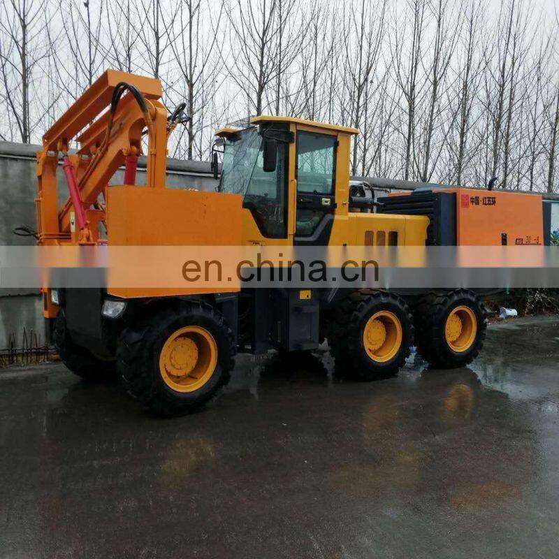 hydraulic six wheel ramming piling and pile driver guardrail fixing machine ramming piling machine