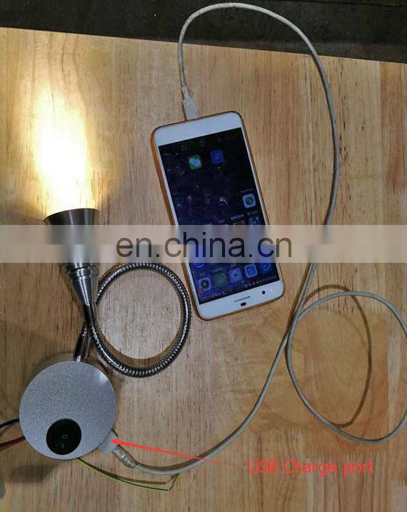 Flexible LED Wall Lamp, 5W Gooseneck Wall Mount Sconce Reading Light with Switch and Plug in Cord for Indoor Room