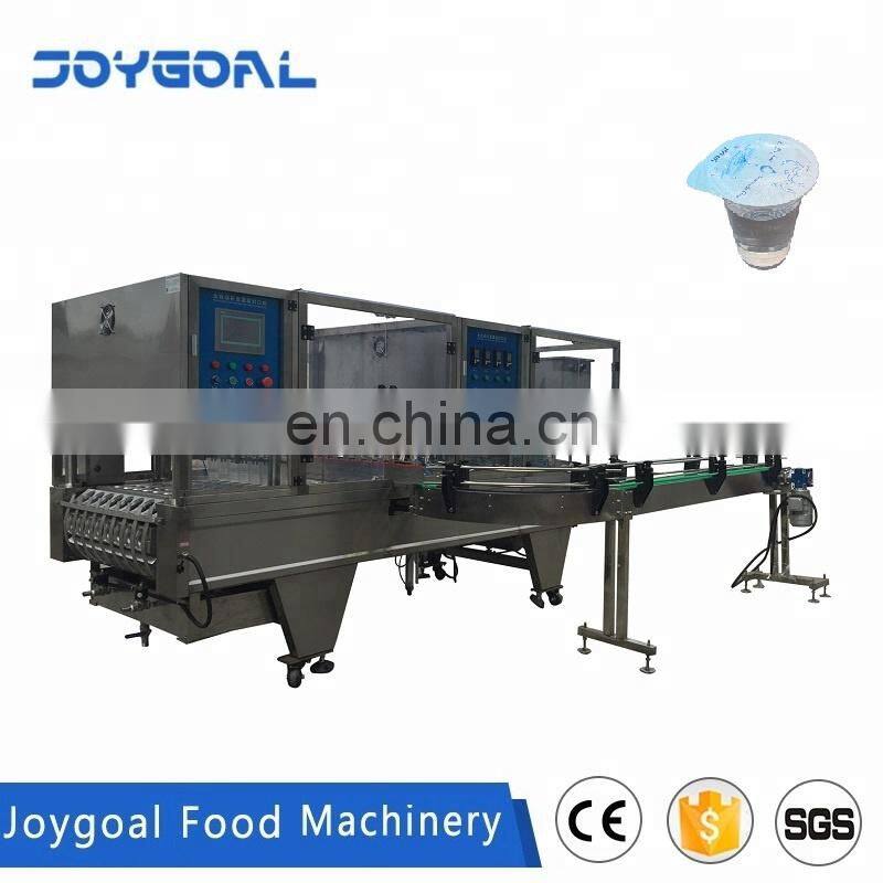 Shanghai Joygoal Fruit juice production line/water cup jam filling sealing machine cup sauce filling machine