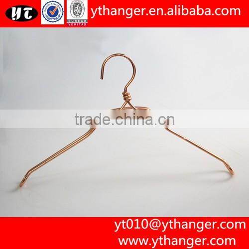 YY440 high quality wide shoulder red copper metal wire clothes hanger shirt hanger