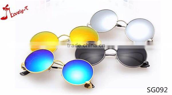women ladies female fashionable retro classic full metal frame small round sunglasses