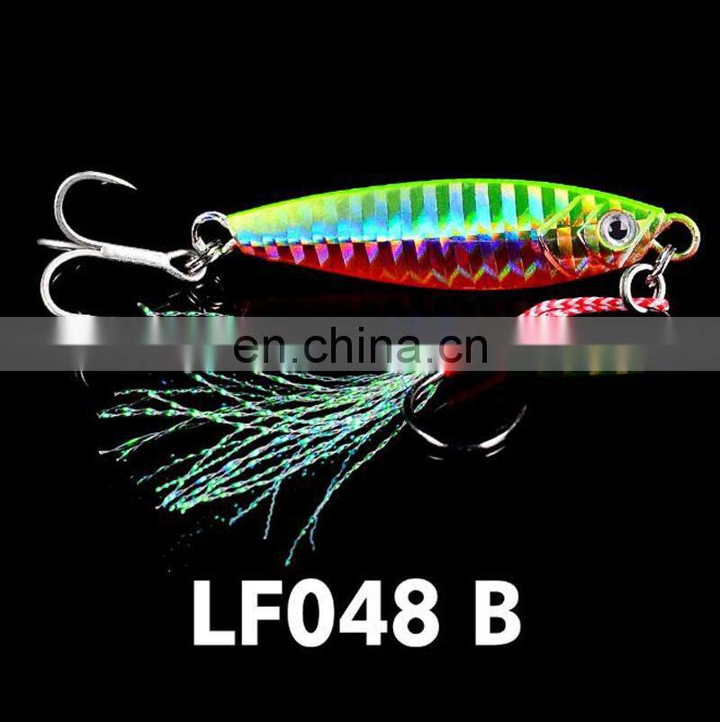 Amazon 7/10/15/20/30g Fetaher Treble Hooks Colorful In Stock Lead Jig Hook slow jigging lure