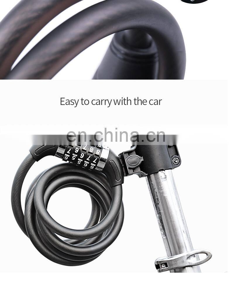 Bicycle lock Anti-theft mountain bike password lock Steel cable lock Bicycle riding accessories General electric bicycle